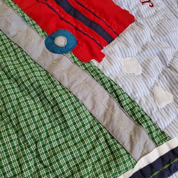 Pottery Barn kids Truck Quilted & Appliqued Pillow Sham - multi-colored patterns - Picture 3 of 9